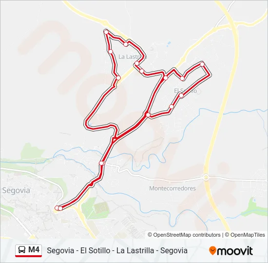 M4 Bus Line Map
