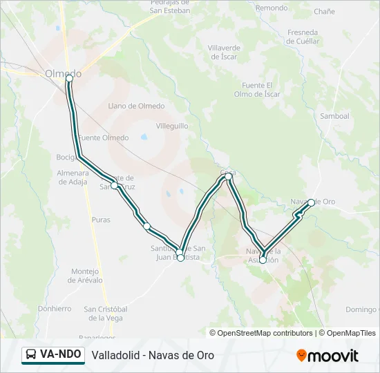 VA-NDO Bus Line Map