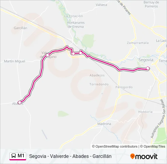 M1 Bus Line Map