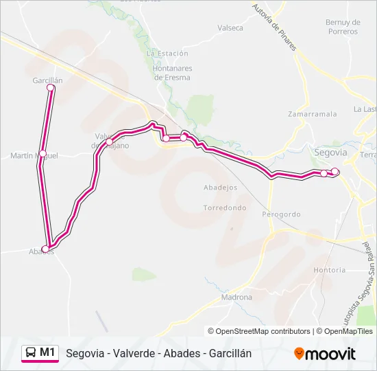M1 bus Mapa de línia