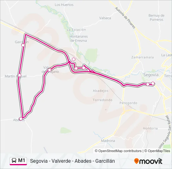 M1 Bus Line Map
