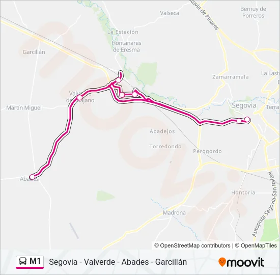 M1 bus Mapa de línia