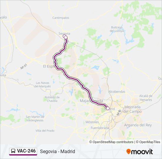 VAC-246 bus Mapa de línia