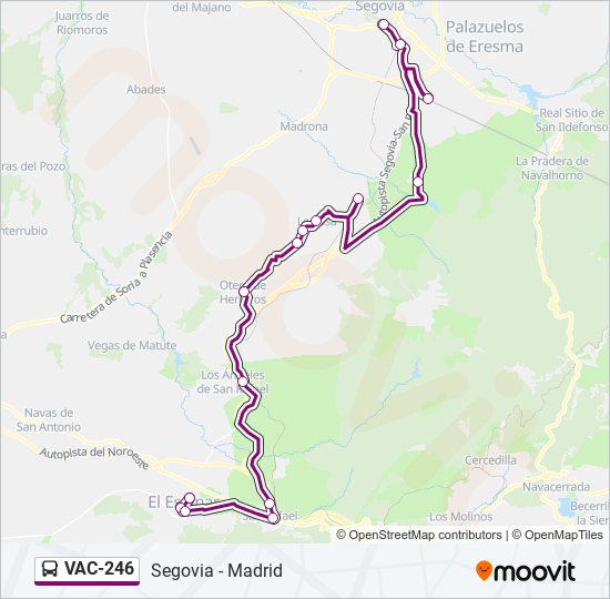 VAC-246 bus Mapa de línia