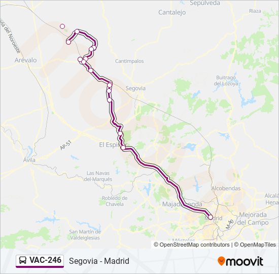 Mapa de VAC-246 de autobús