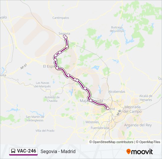 Mapa de VAC-246 de autobús