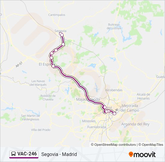 Mapa de VAC-246 de autobús