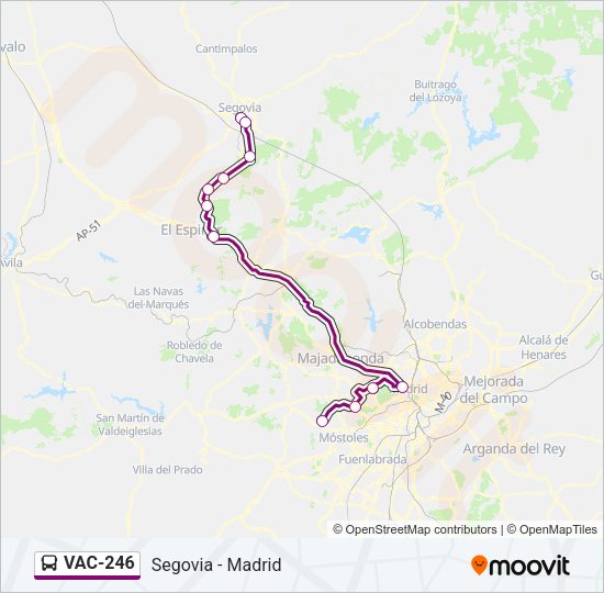Mapa de VAC-246 de autobús