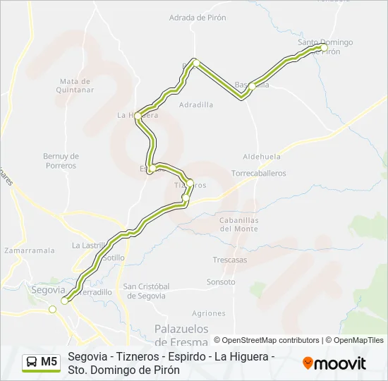 M5 Bus Line Map