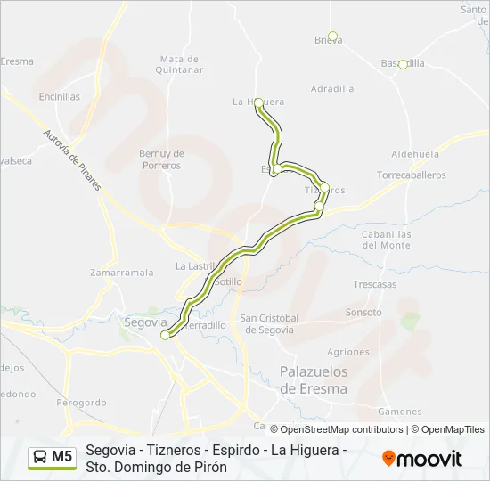M5 Bus Line Map