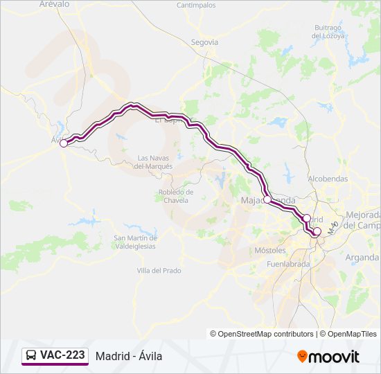 Mapa de VAC-223 de autobús