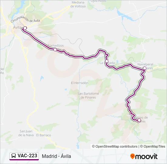 VAC-223 Bus Line Map