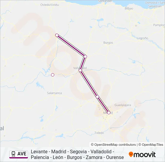 AVE Train Line Map
