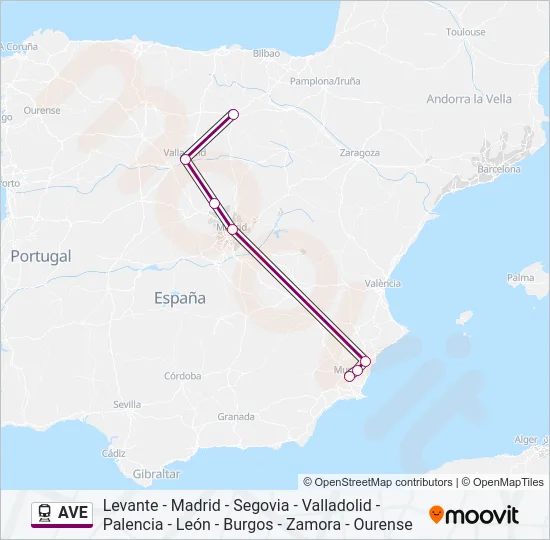 AVE Train Line Map