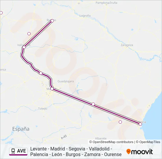 AVE Train Line Map