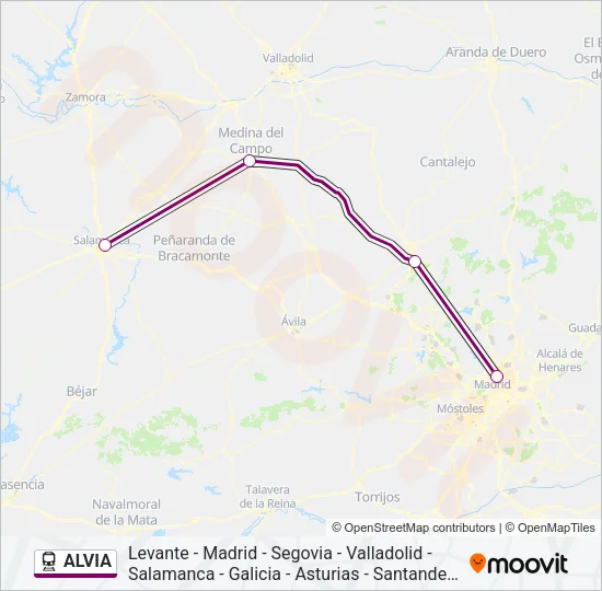 ALVIA Train Line Map
