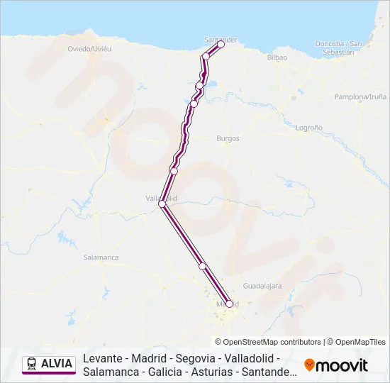 ALVIA Train Line Map
