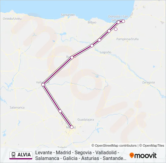 ALVIA Train Line Map
