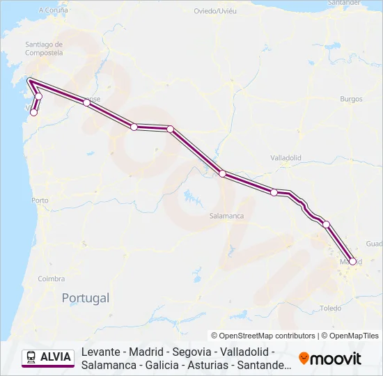 ALVIA Train Line Map