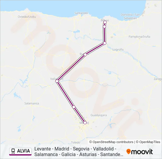 ALVIA Train Line Map