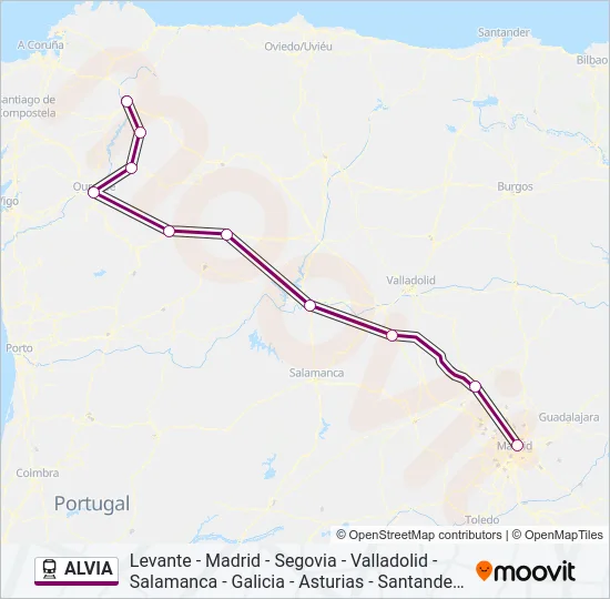ALVIA Train Line Map