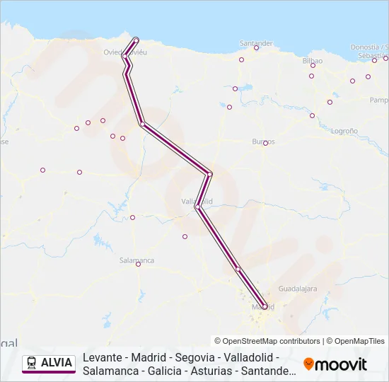 ALVIA Train Line Map
