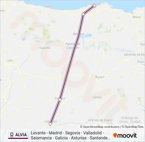 ALVIA Train Line Map