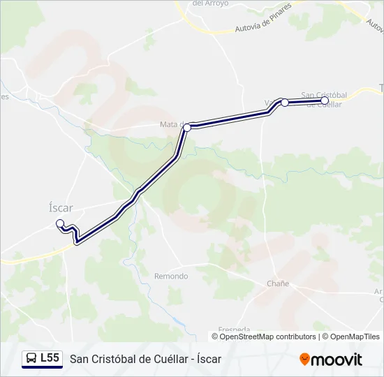 L55 Bus Line Map