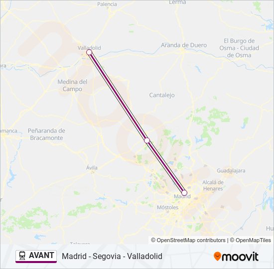 AVANT tren Mapa de línia