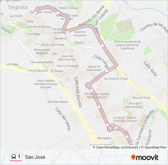 1 Bus Line Map