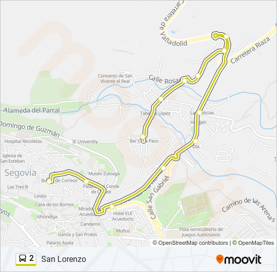 Mapa de 2 de autobús