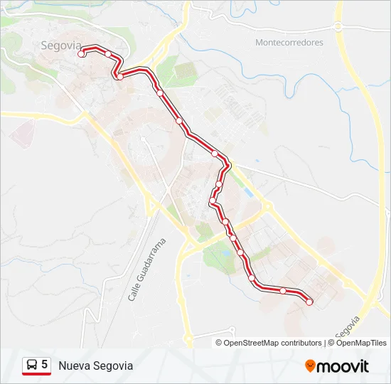 5 Bus Line Map