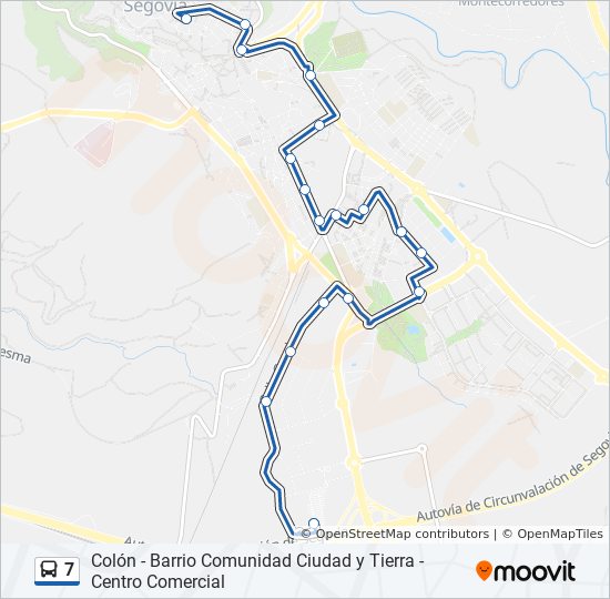 7 bus Mapa de línia