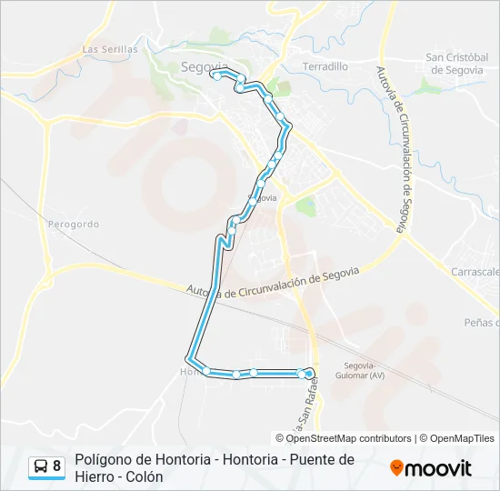 8 Bus Line Map