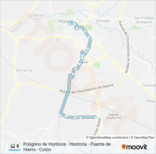 8 Bus Line Map