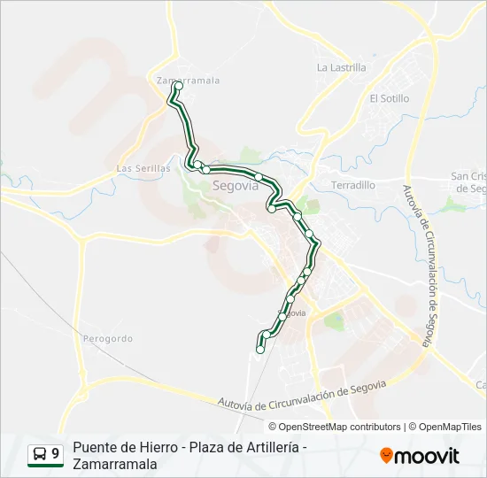 9 Bus Line Map