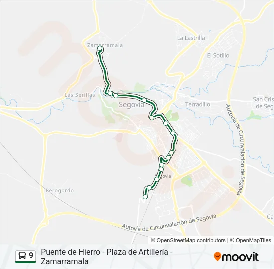 9 Bus Line Map