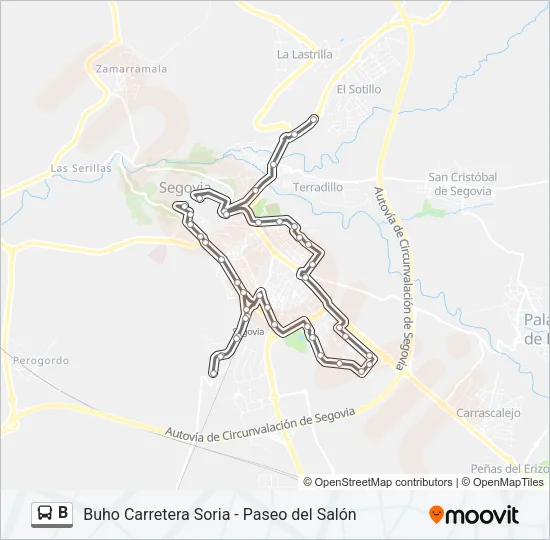 B Bus Line Map