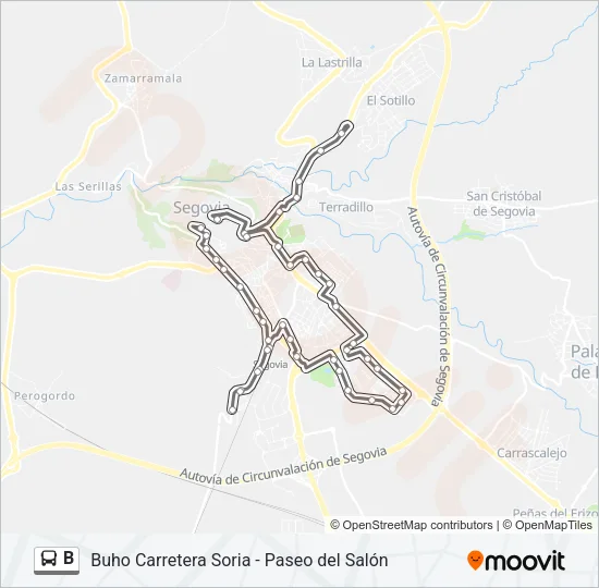 B Bus Line Map