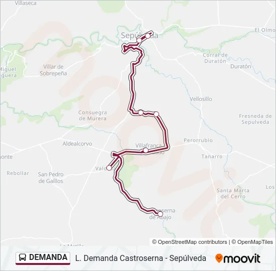 DEMANDA Bus Line Map