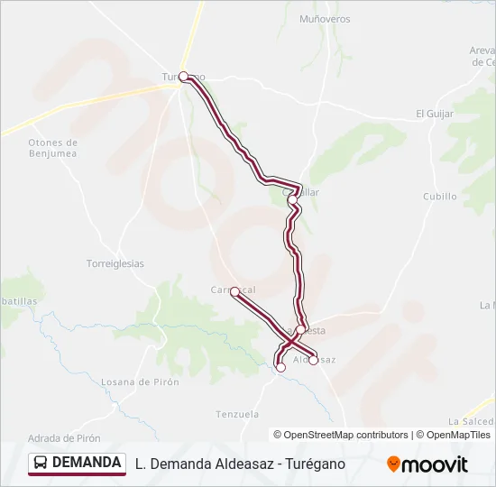 DEMANDA Bus Line Map