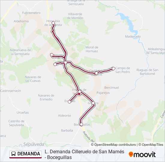 DEMANDA bus Line Map