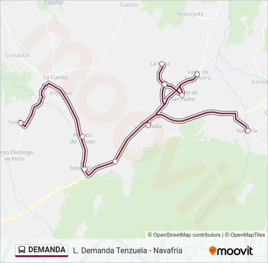 DEMANDA Bus Line Map