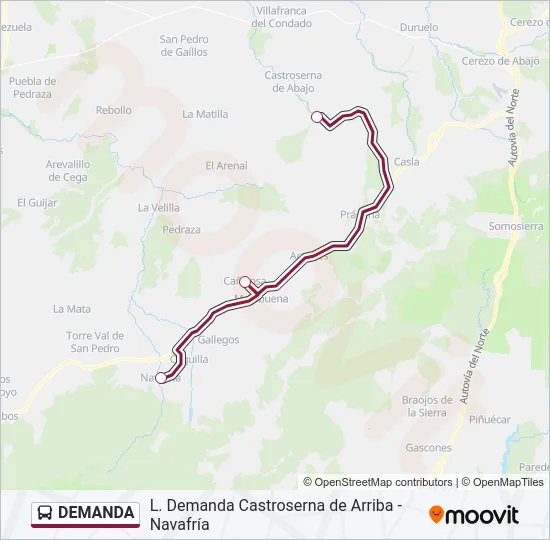 DEMANDA Bus Line Map