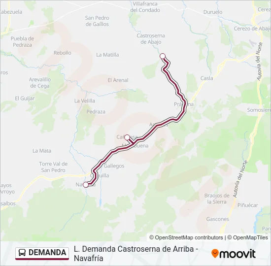 DEMANDA Bus Line Map