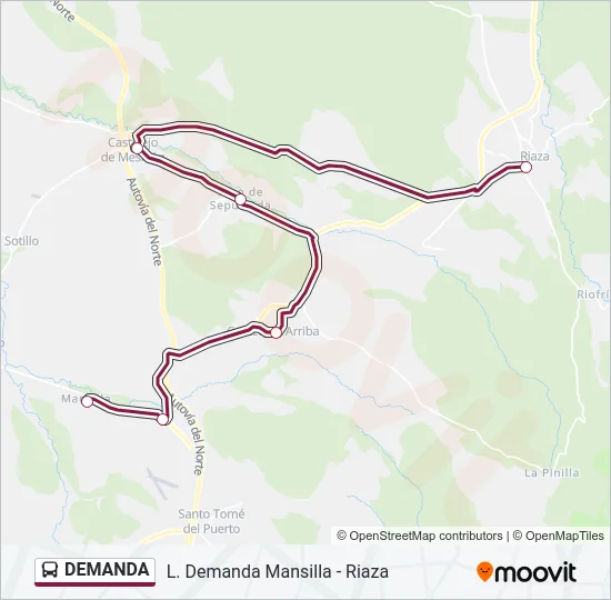 DEMANDA Bus Line Map
