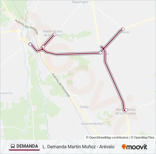 DEMANDA Bus Line Map
