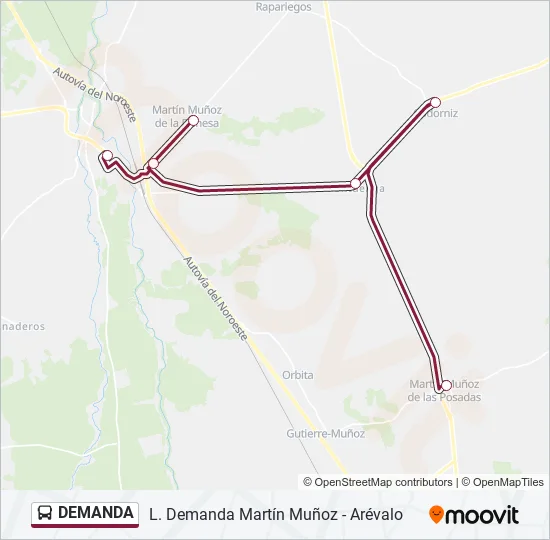 DEMANDA Bus Line Map