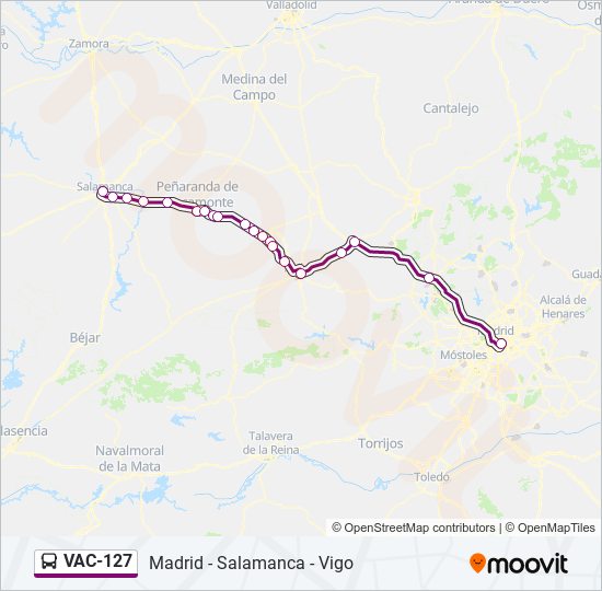 VAC-127 bus Mapa de línia