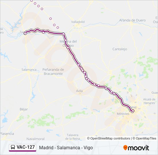 VAC-127 bus Mapa de línia